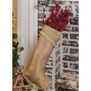 Set of 3 Tinsel Gold Holiday Stockings